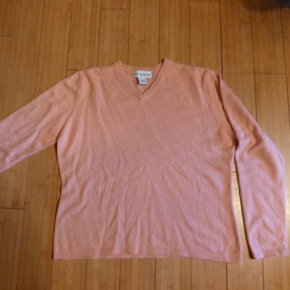 Classic cashmere Pink Spring v neck pullover sweater xl by croft barrows - Picture 2 of 4